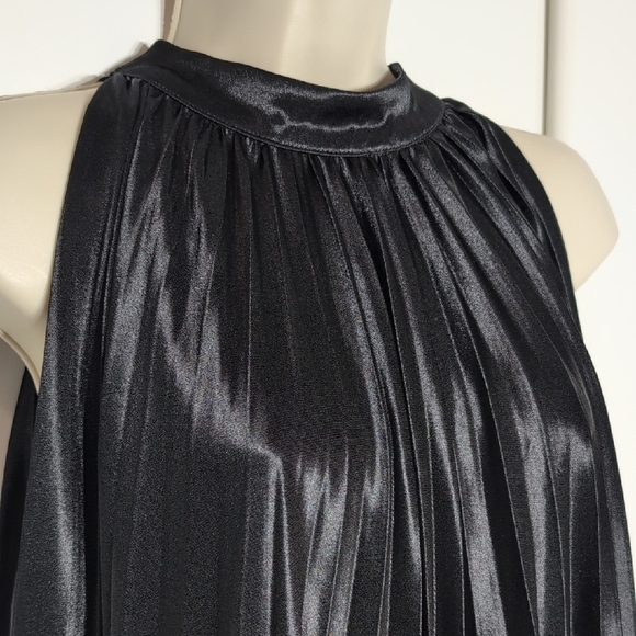 Scarlett Shimmering Black Pleated Mini Dress - Picture 2 of 9